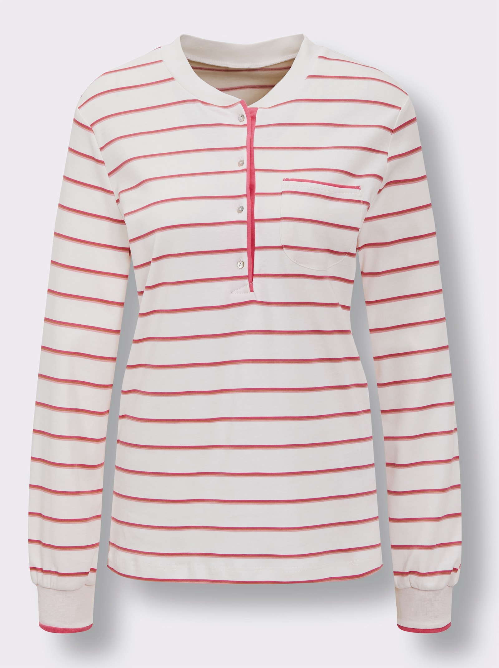 Ringella Schlafanzug mit elastischen Bündchen - koralle-geringelt