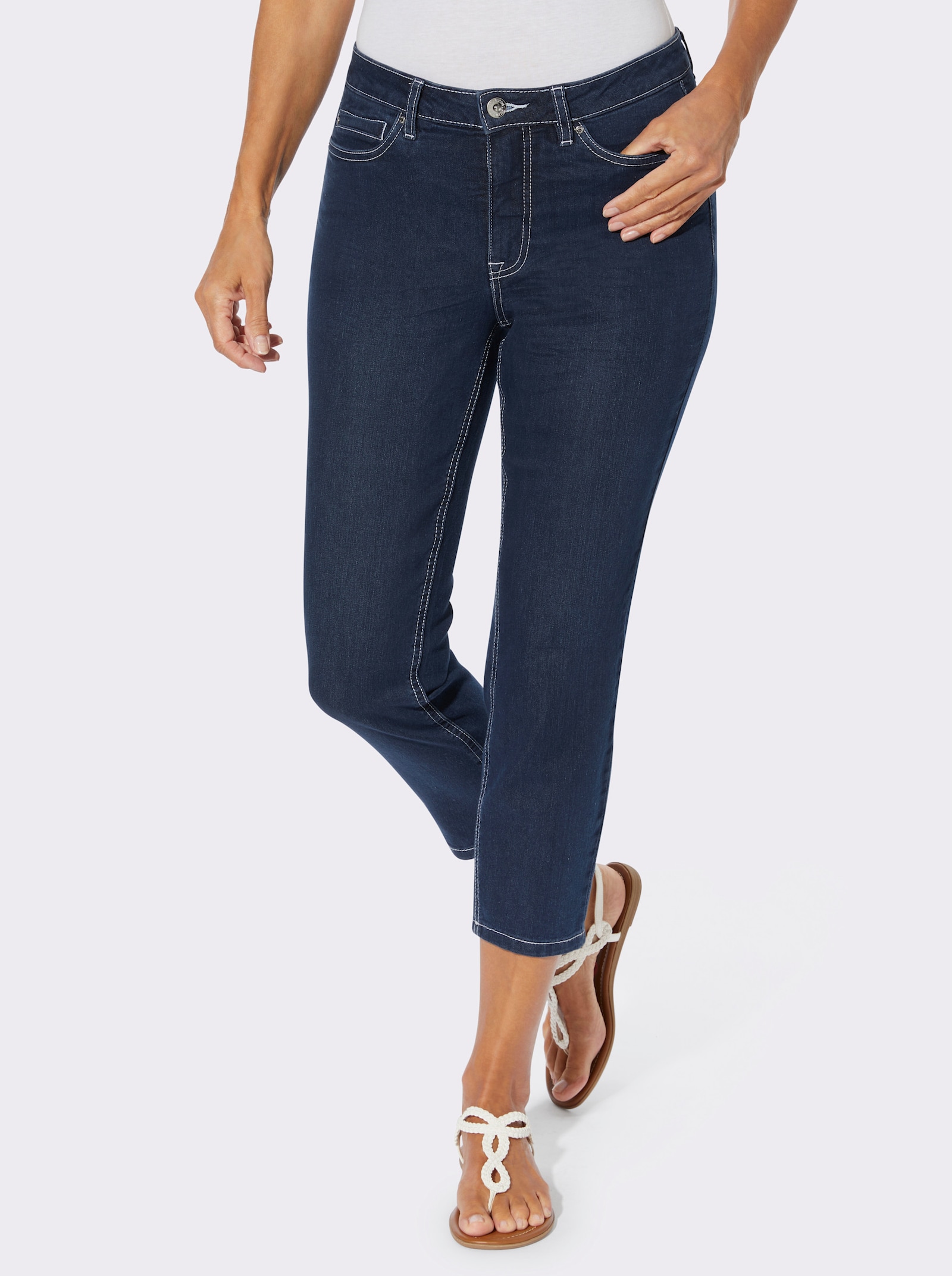 7/8-Jeans mit Stretch-Anteil - blue-stone-washed