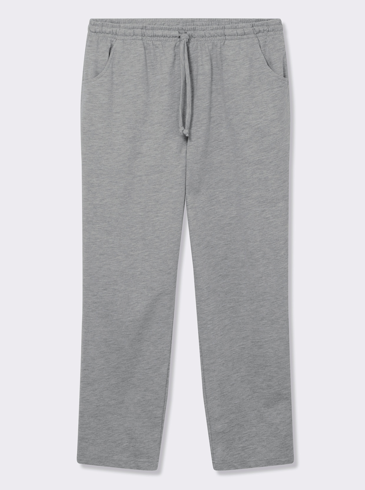 Jerseyhose mit Tunnelzug und Bindeband - grau-meliert