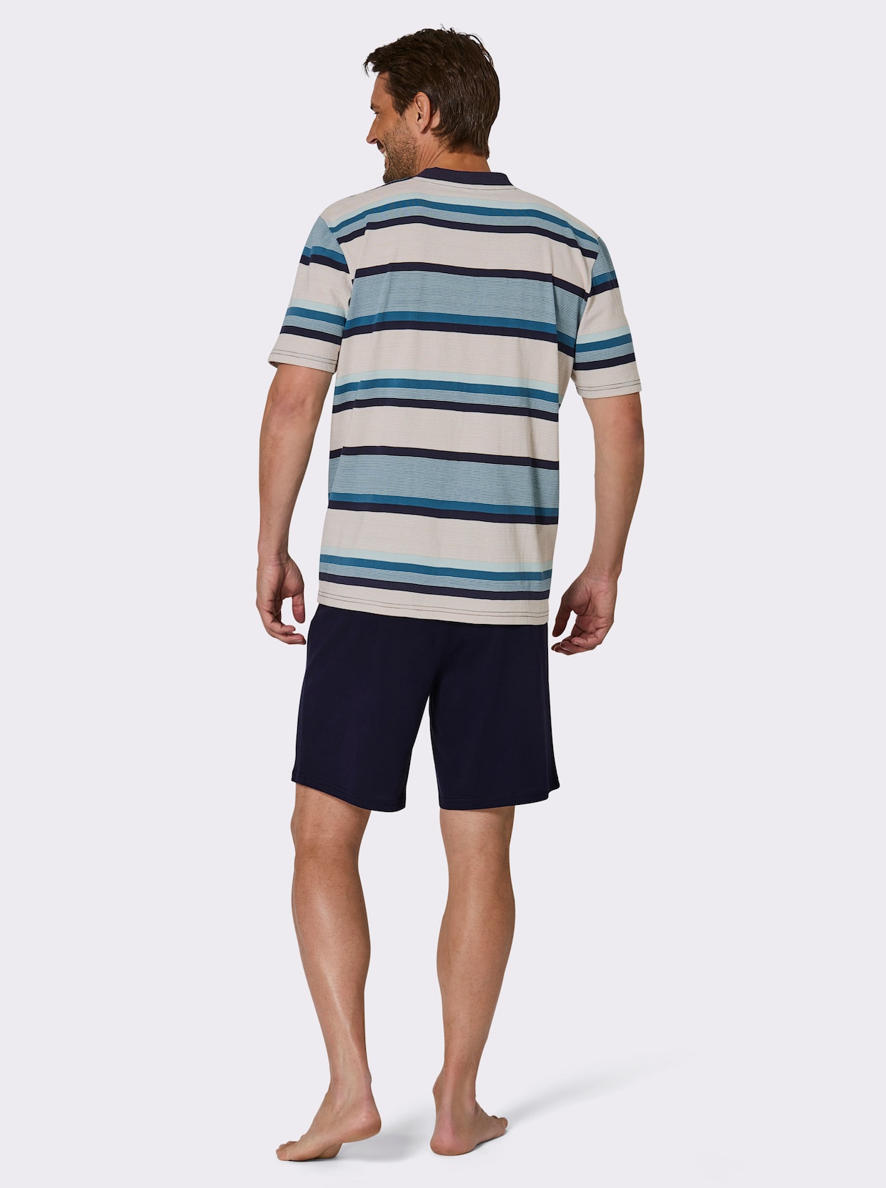 wäschepur men Shorty - marine-ecru-geringelt