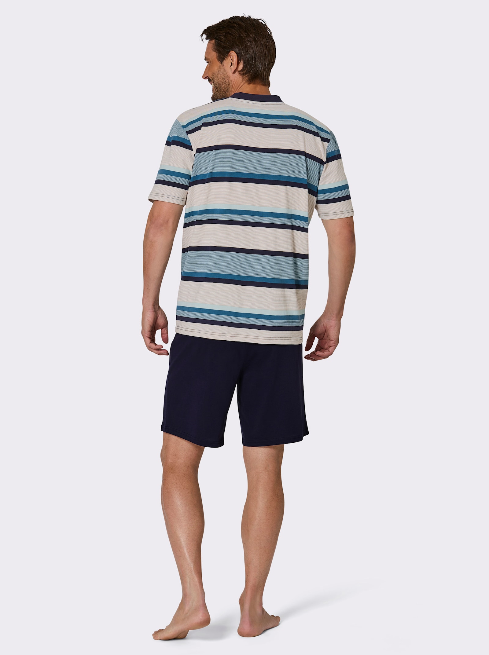 wäschepur men Shorty - marine-ecru-geringelt