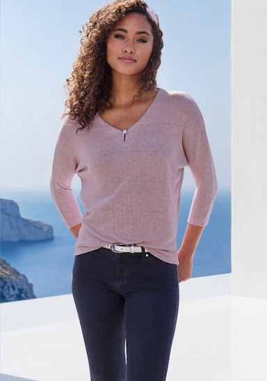 LASCANA 3/4-Arm-Shirt - flieder