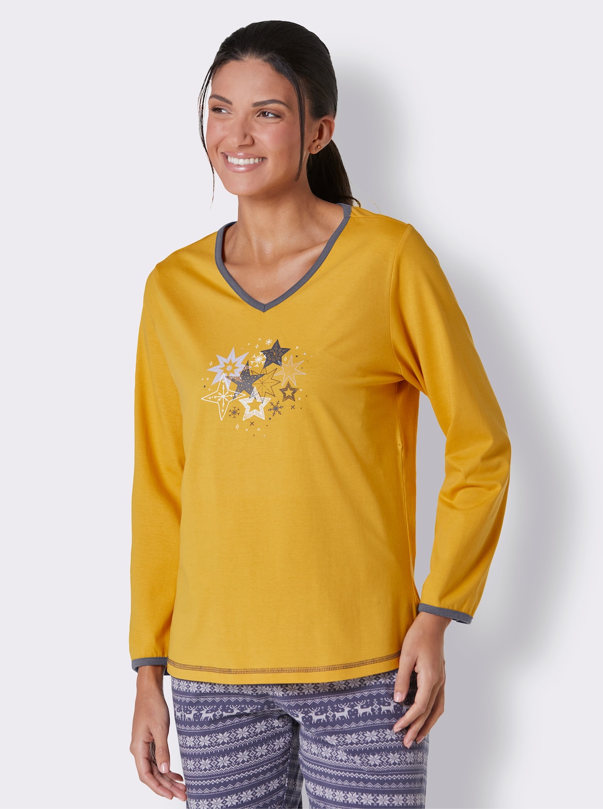 Comtessa Schlafanzug-Shirt - gelb