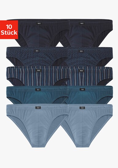 H.I.S Slip - blau/navy/hellblau/navy-blau-gestreift/navy-blau-bedruckt