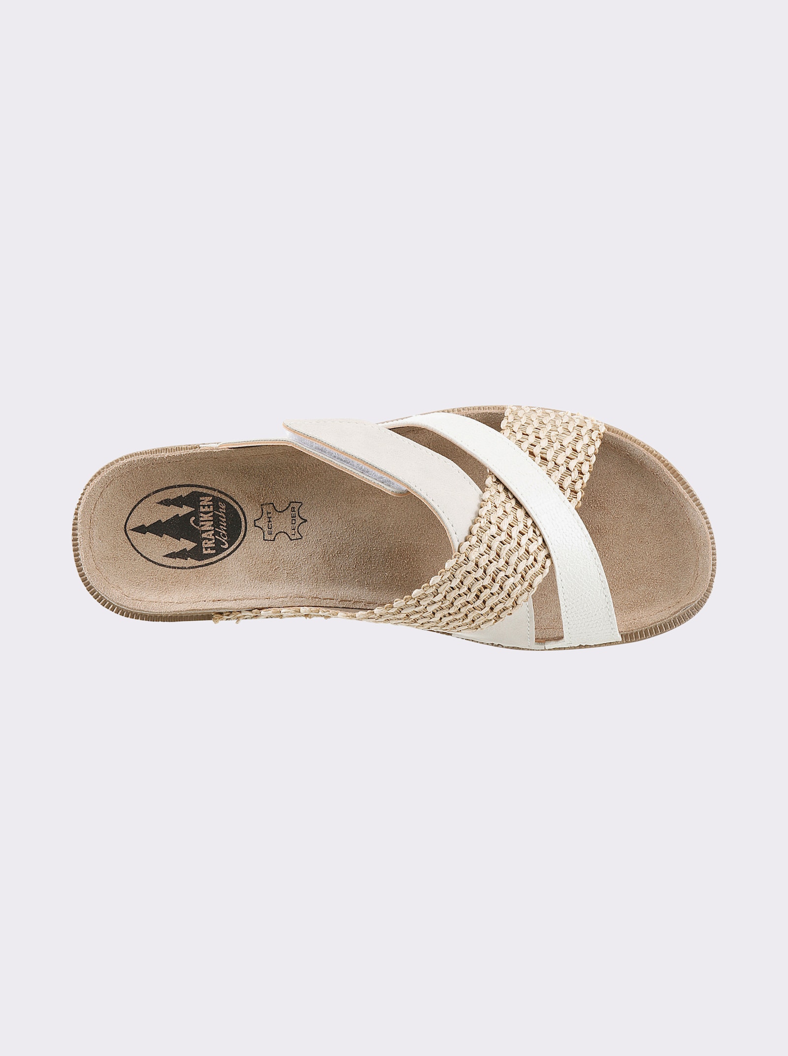 Franken Schuhe Pantolette mit Schrittdämpfung - weiß