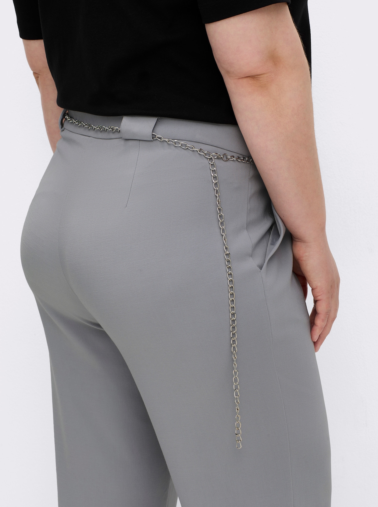 Webhose inklusive Ketten-Gürtel - steingrau