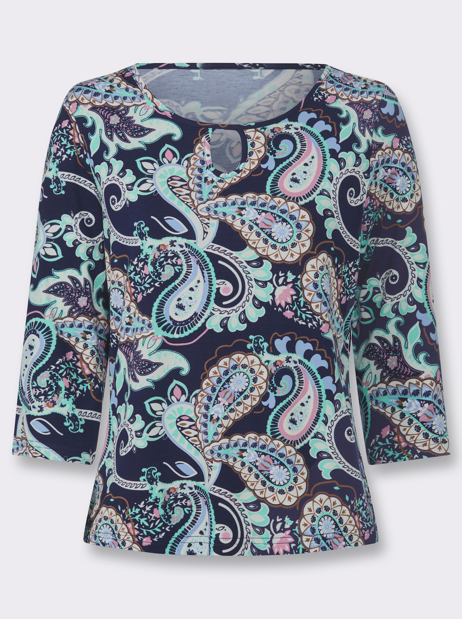 3/4-Arm-Shirt im Paisley-Dessin - marine-bedruckt