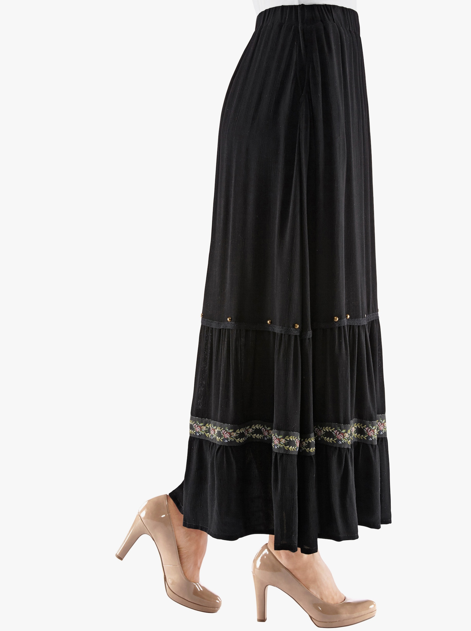 Maxirock in Crinkle-Qualität - schwarz