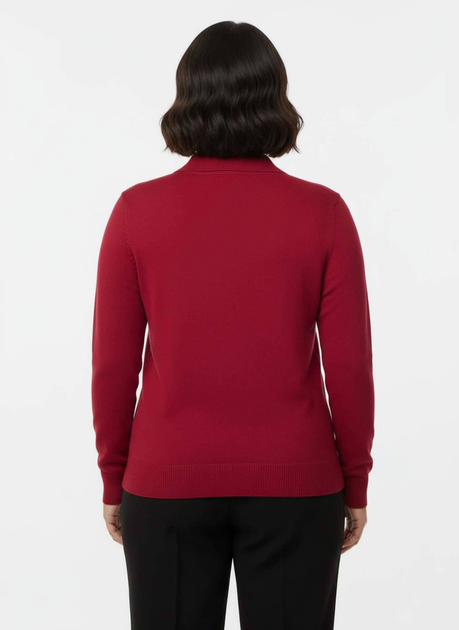 Polopullover mit kurzer Knopfleiste - rot