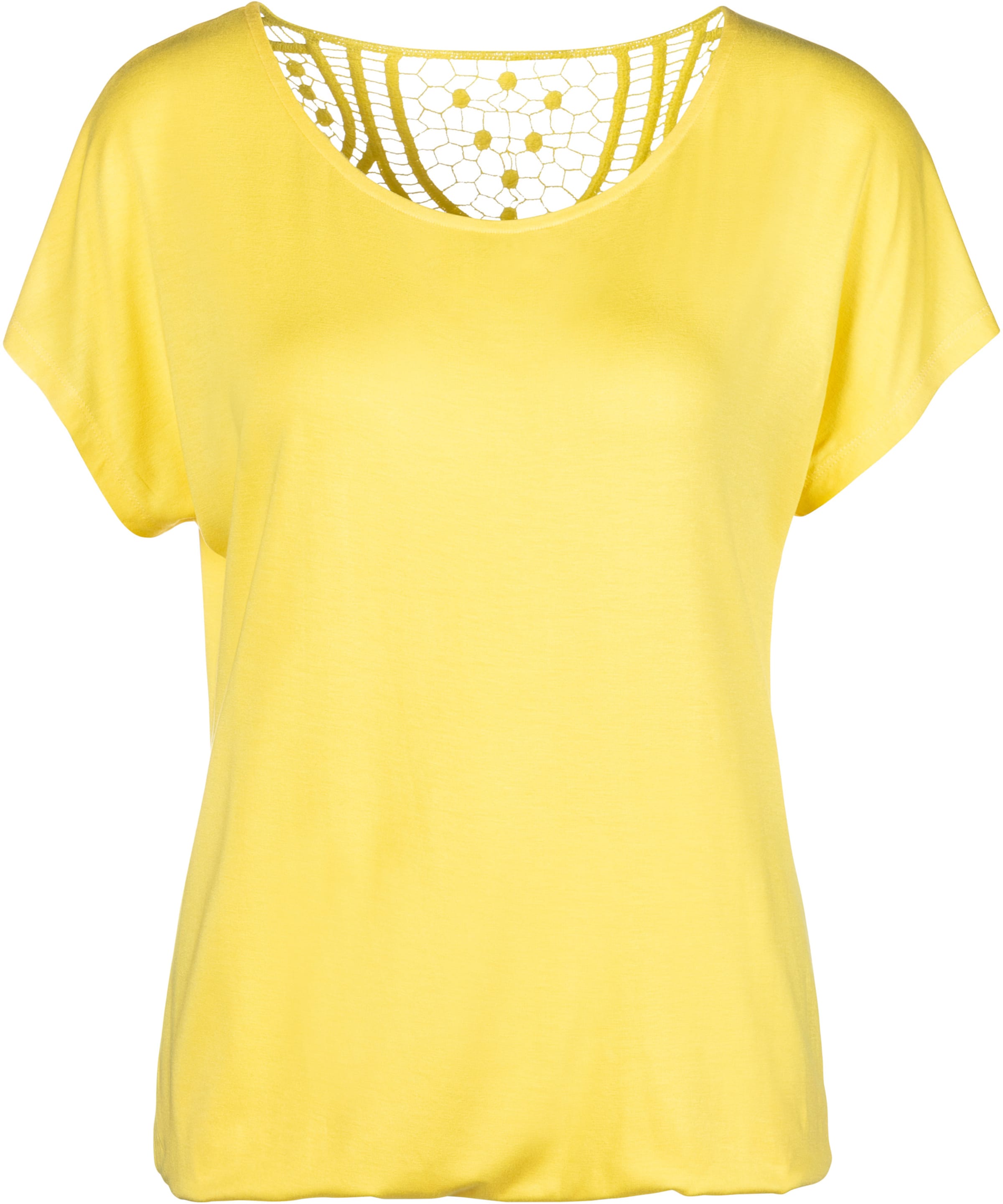 ocker von günstig Kaufen-T-Shirt in gelb von Vivance. T-Shirt in gelb von Vivance <![CDATA[Vivance T-Shirt mit weichem Häkeleinsatz am Rücken. Gummizug am Bund für eine lockere Passform. Aus elastischer Qualität mit angenehmer Viskosefaser.]]>. 