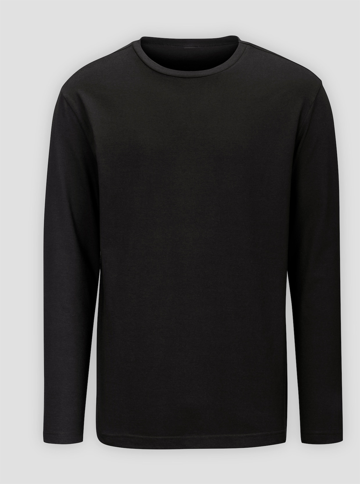 Langarmshirt aus reiner Baumwolle - schwarz