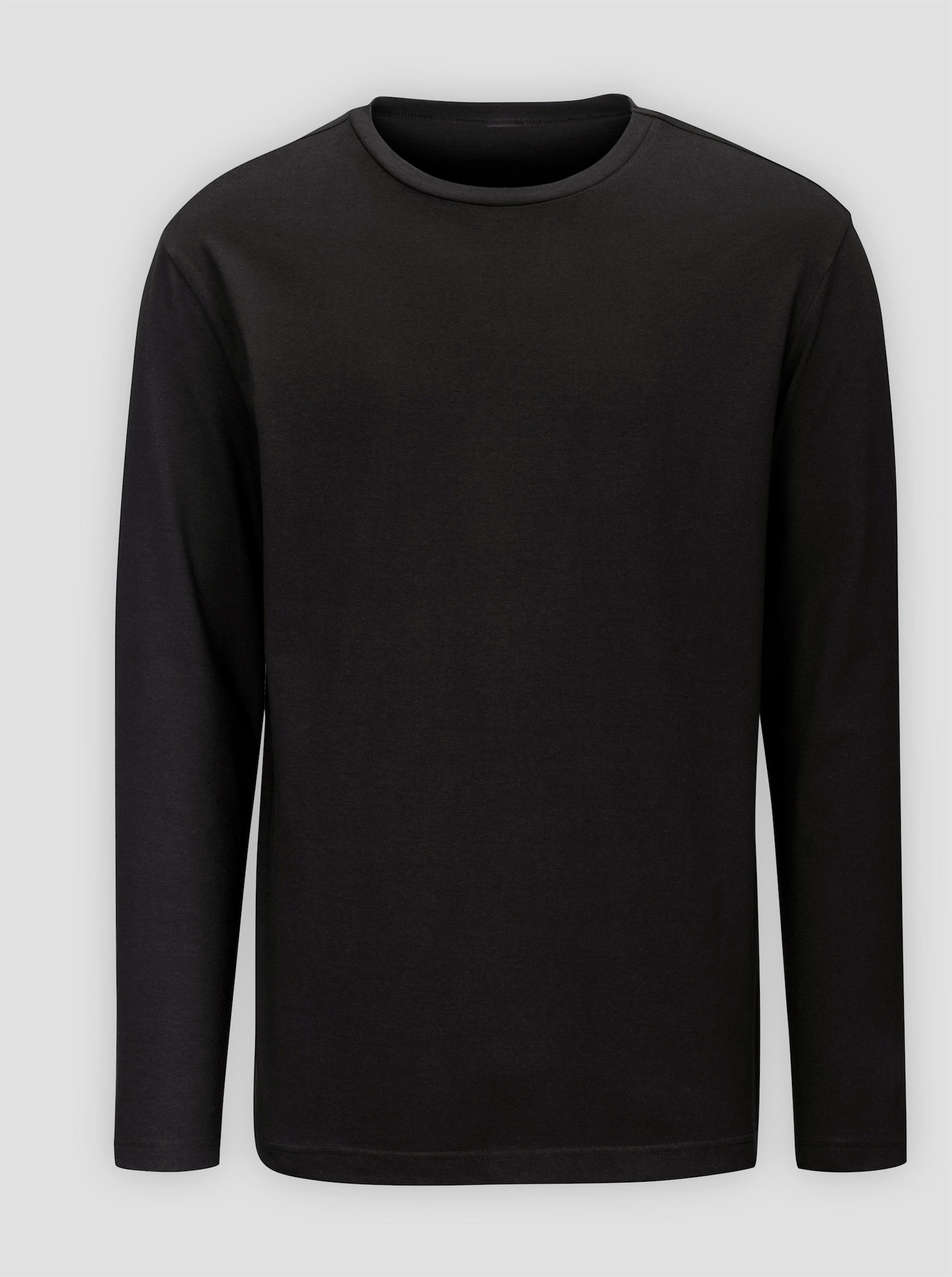 Langarmshirt aus reiner Baumwolle - schwarz