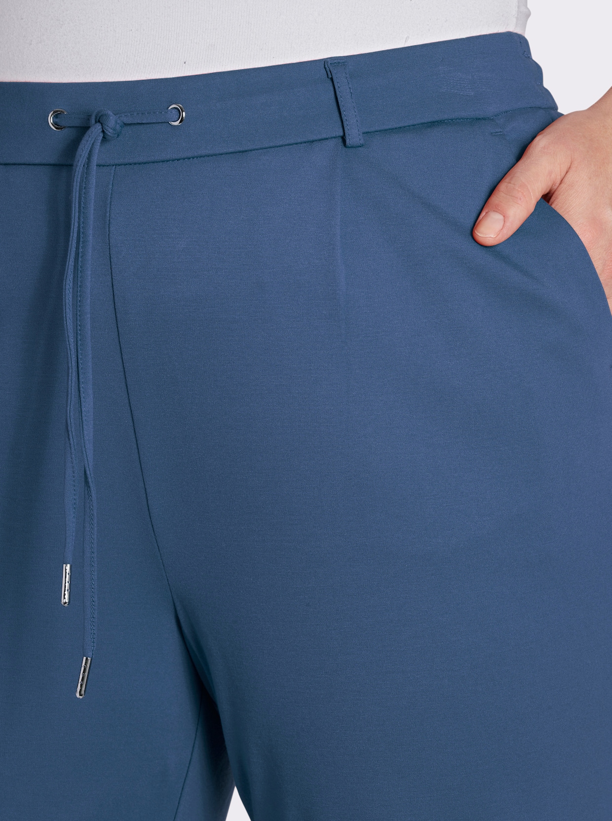 Jogg Pants in Interlock-Qualität - jeansblau
