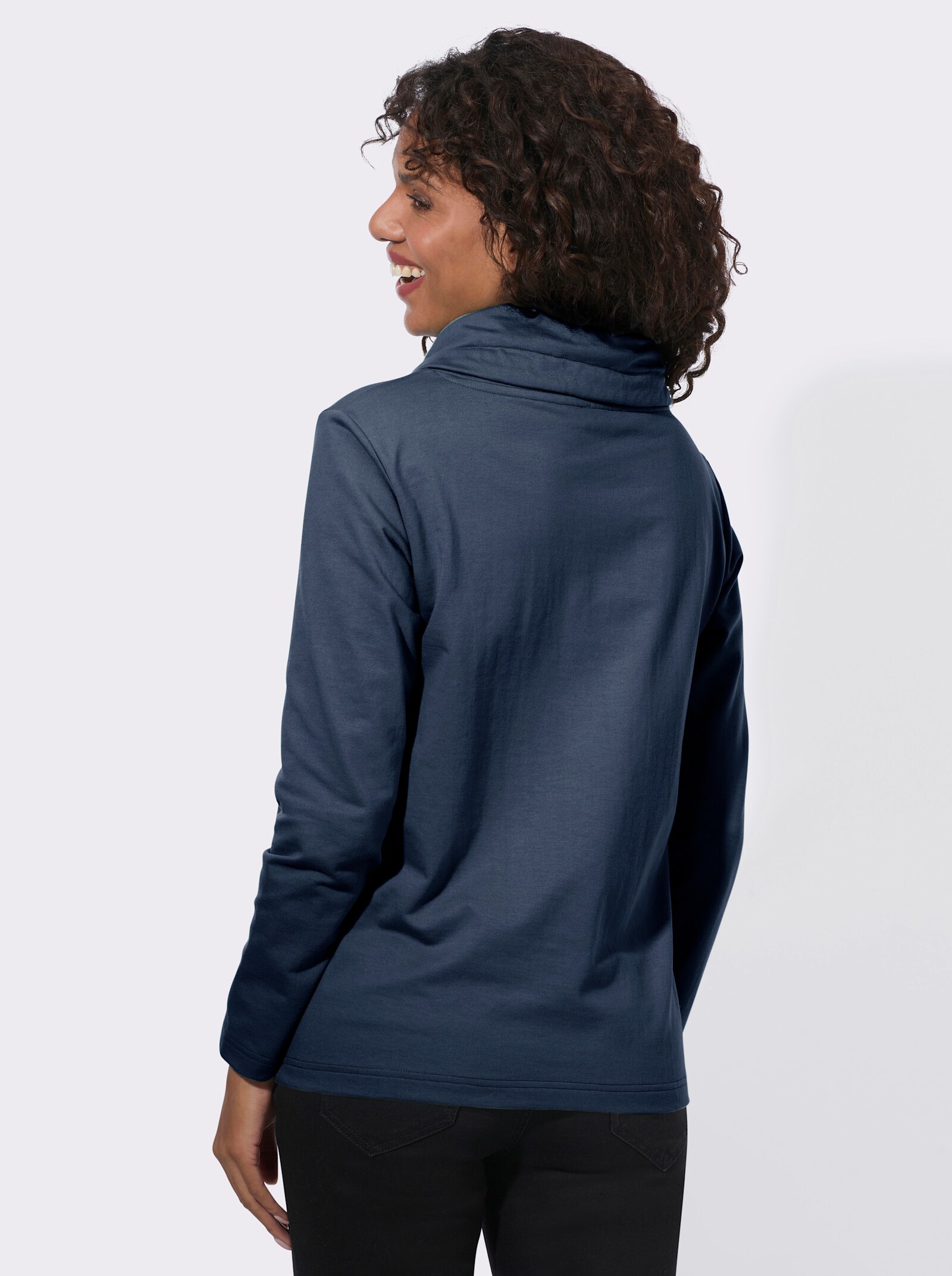  Sweatshirt mit Schriftzug im Vorderteil - dunkelblau