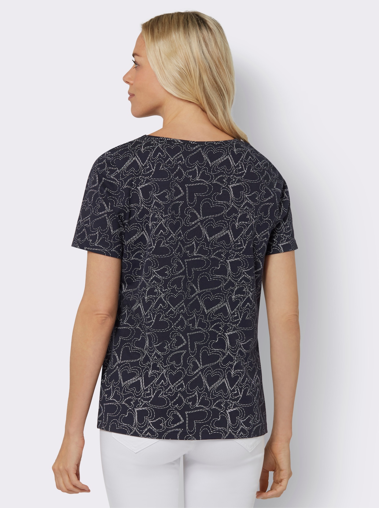 T-shirt - marine geprint