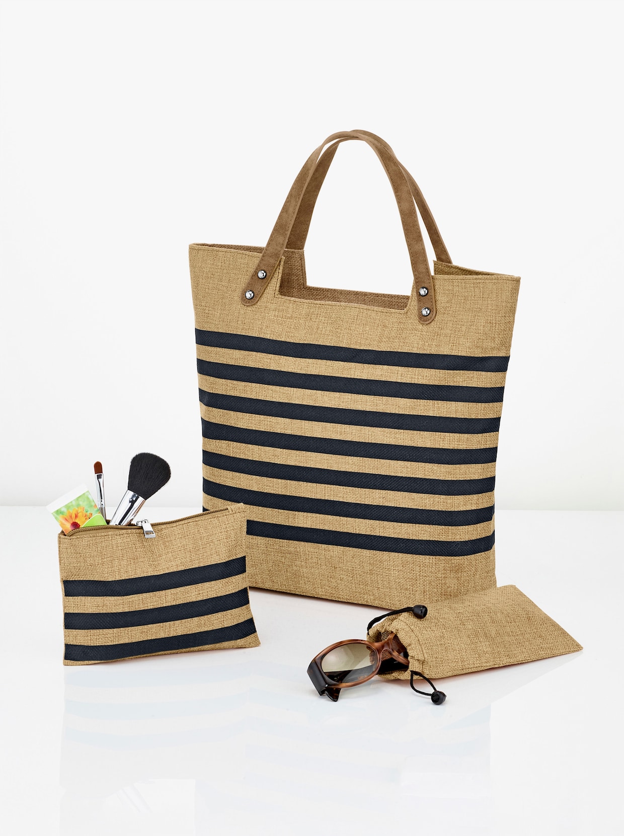 Taschen-Set, 3-tlg. - braun