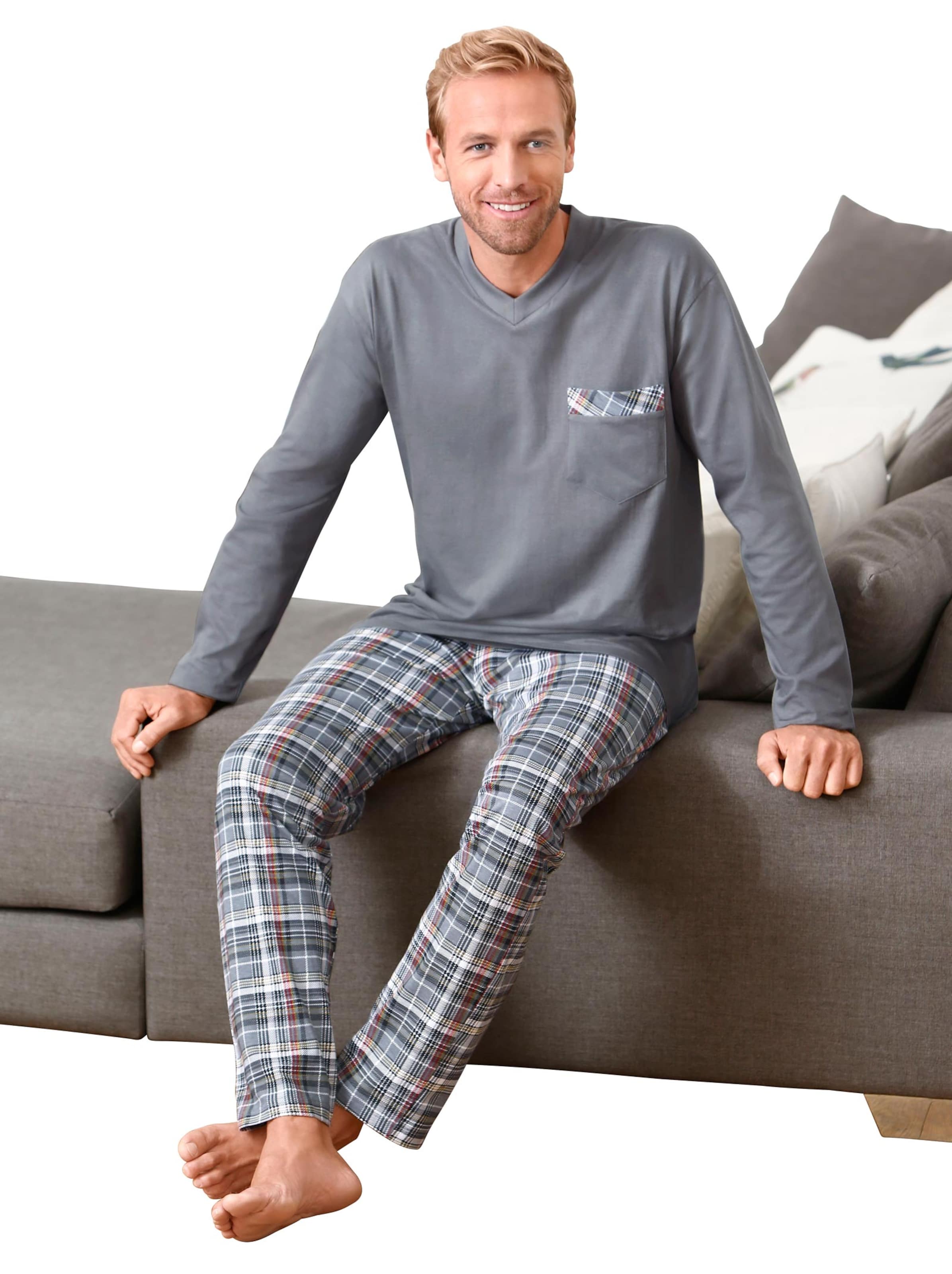 Schlafanzug - grau-kariert