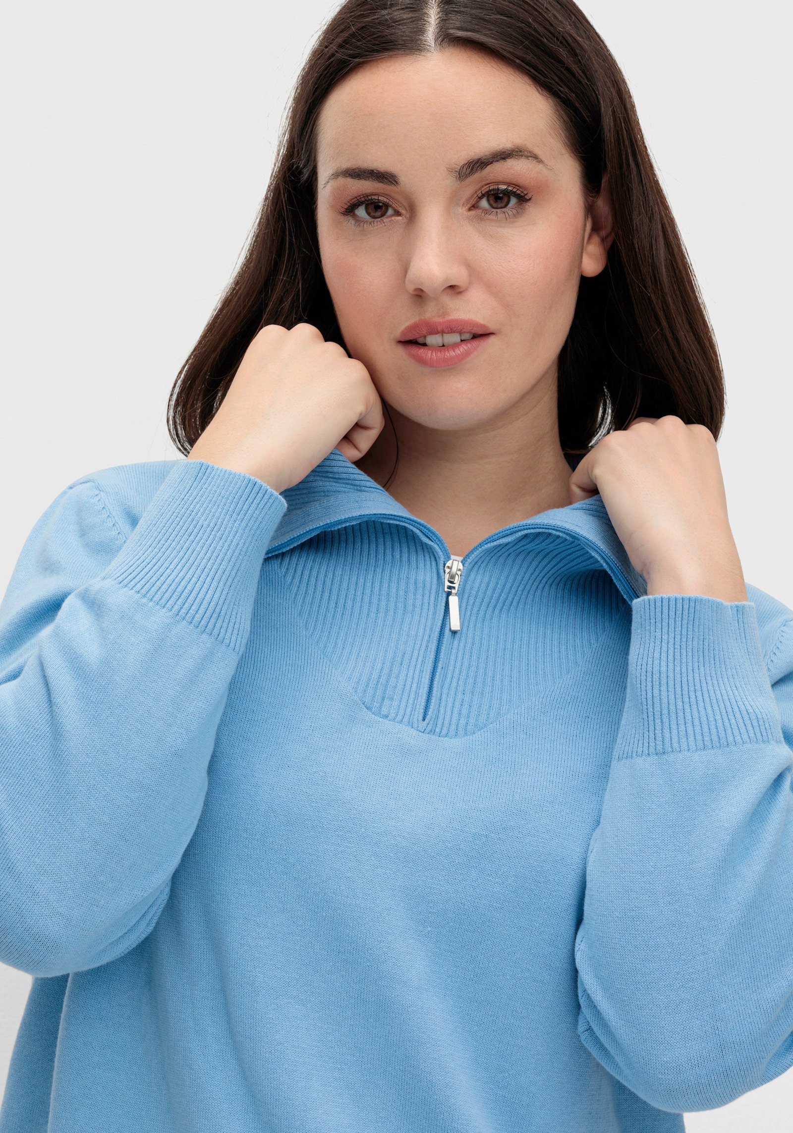 Troyer aus reiner Baumwolle - himmelblau