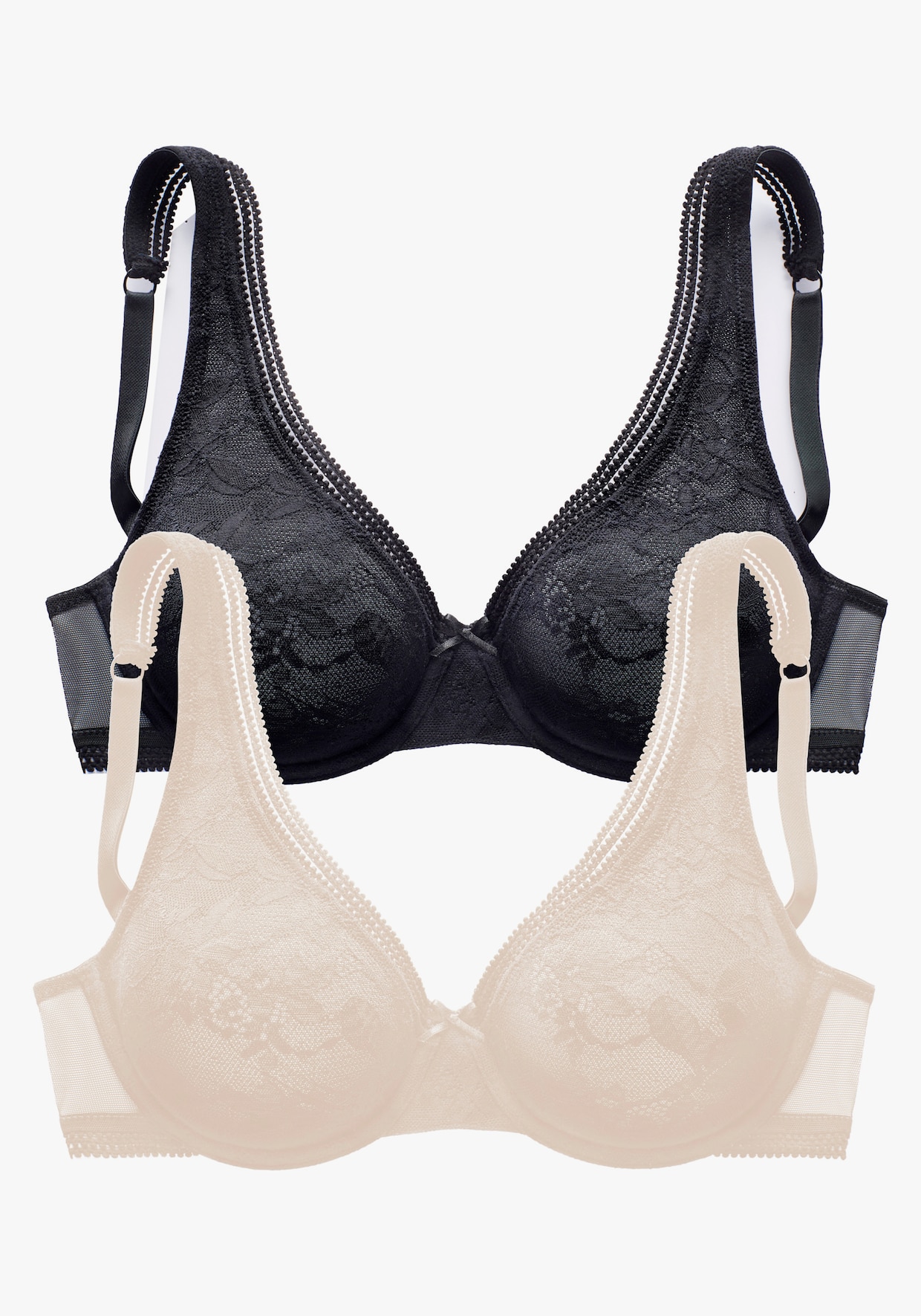 petite fleur T-shirtbeha - crème + zwart