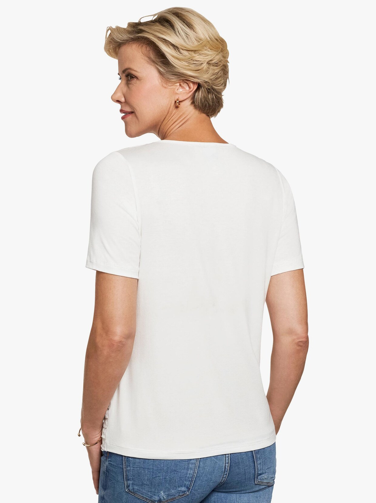 Shirt met ronde hals - wit