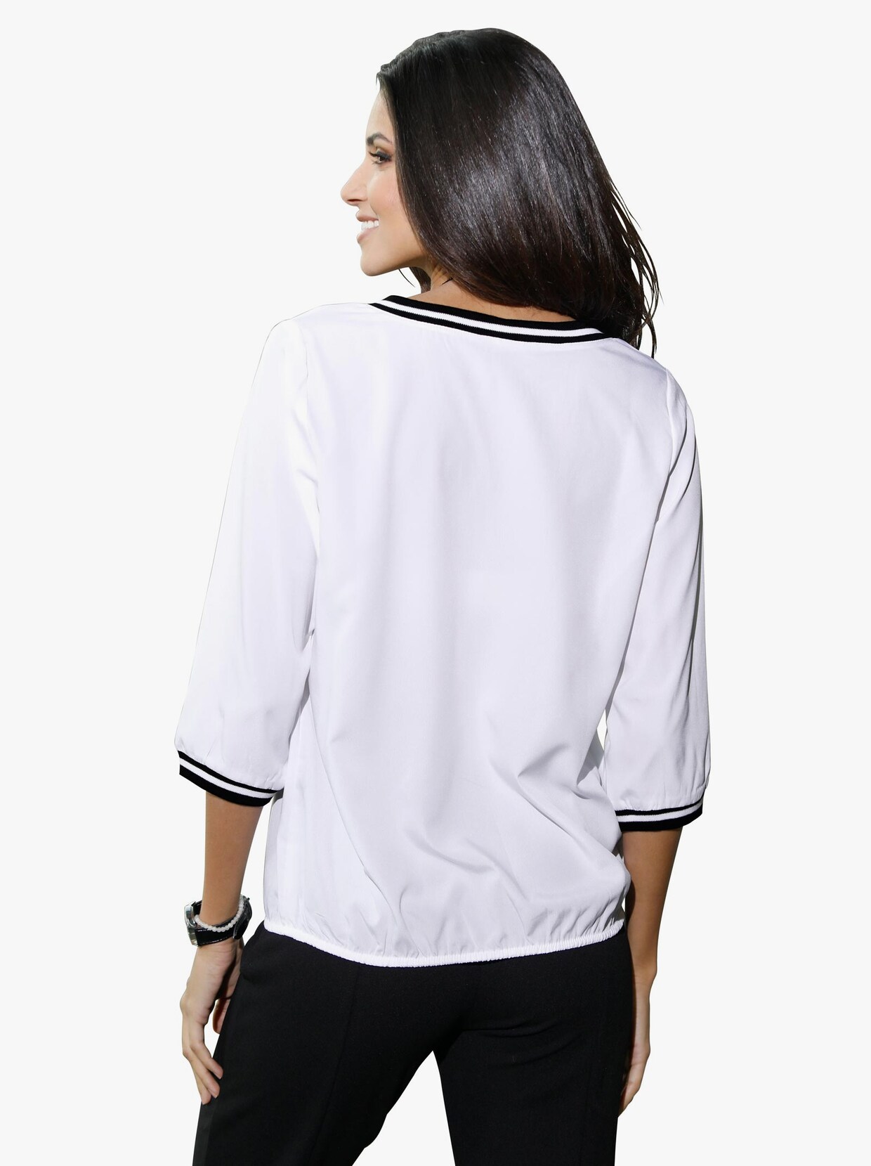 Comfortabele blouse - wit geprint
