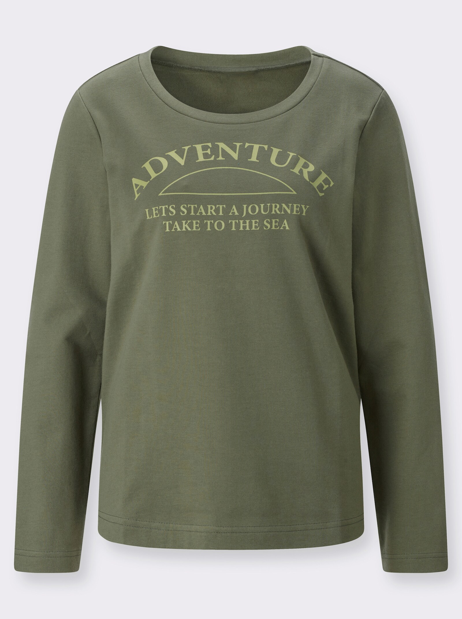 Sweatshirt mit platziertem Schriftzug - khaki-schilf