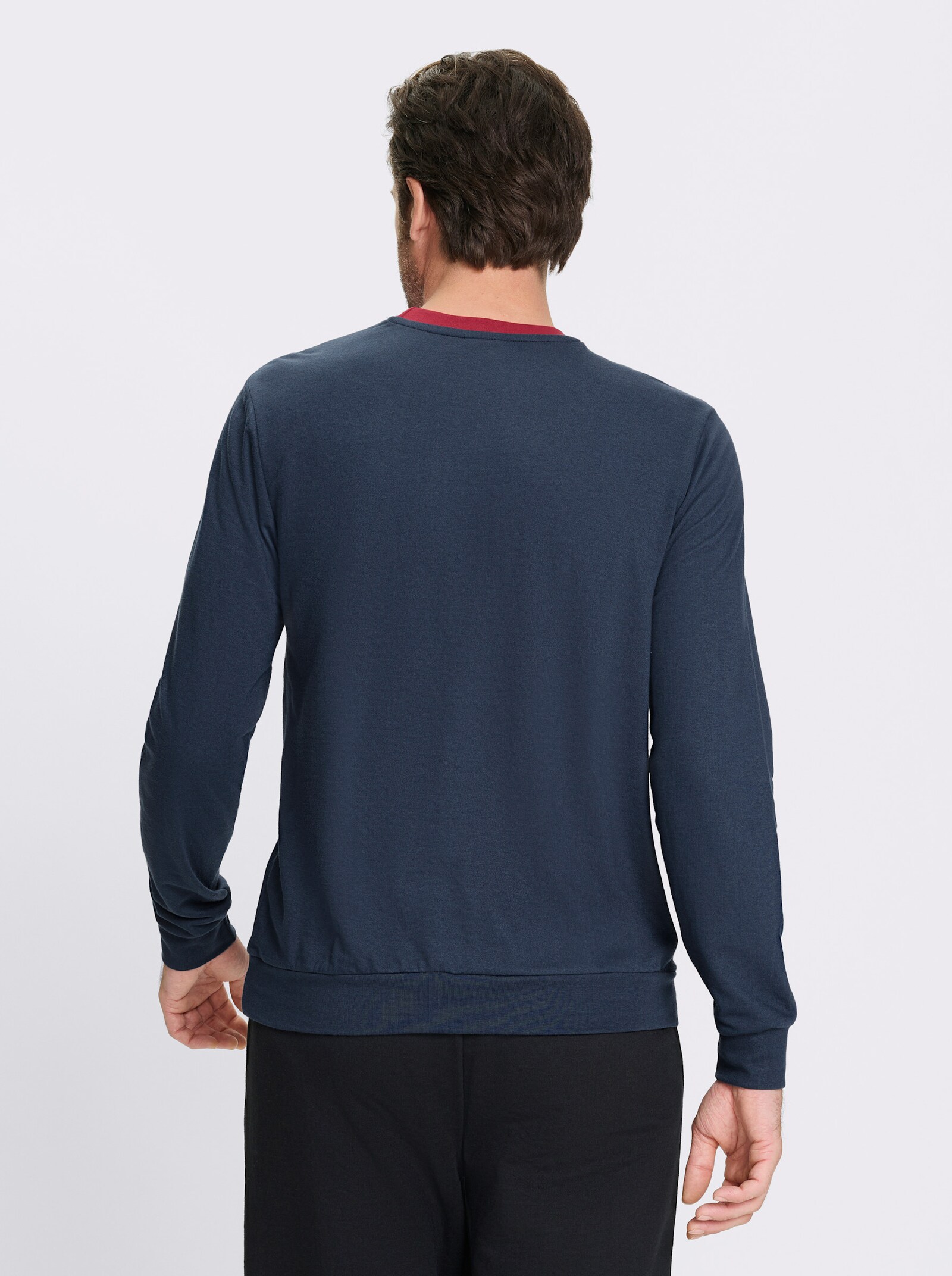Catamaran Sports Sweatshirt met contrastinzet - donkerblauw