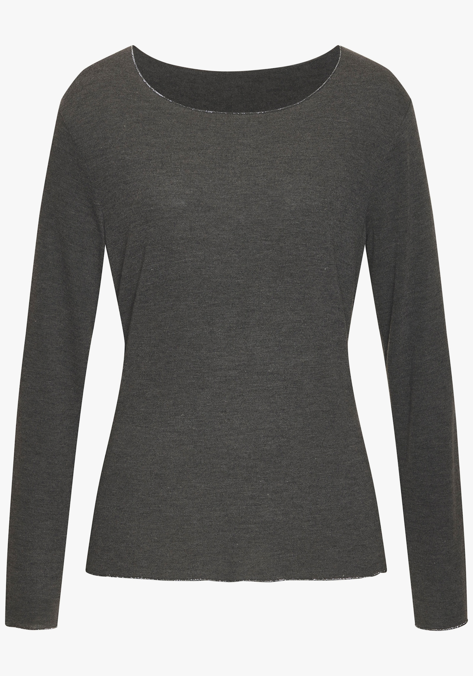 LASCANA Langarmshirt - anthrazit melange