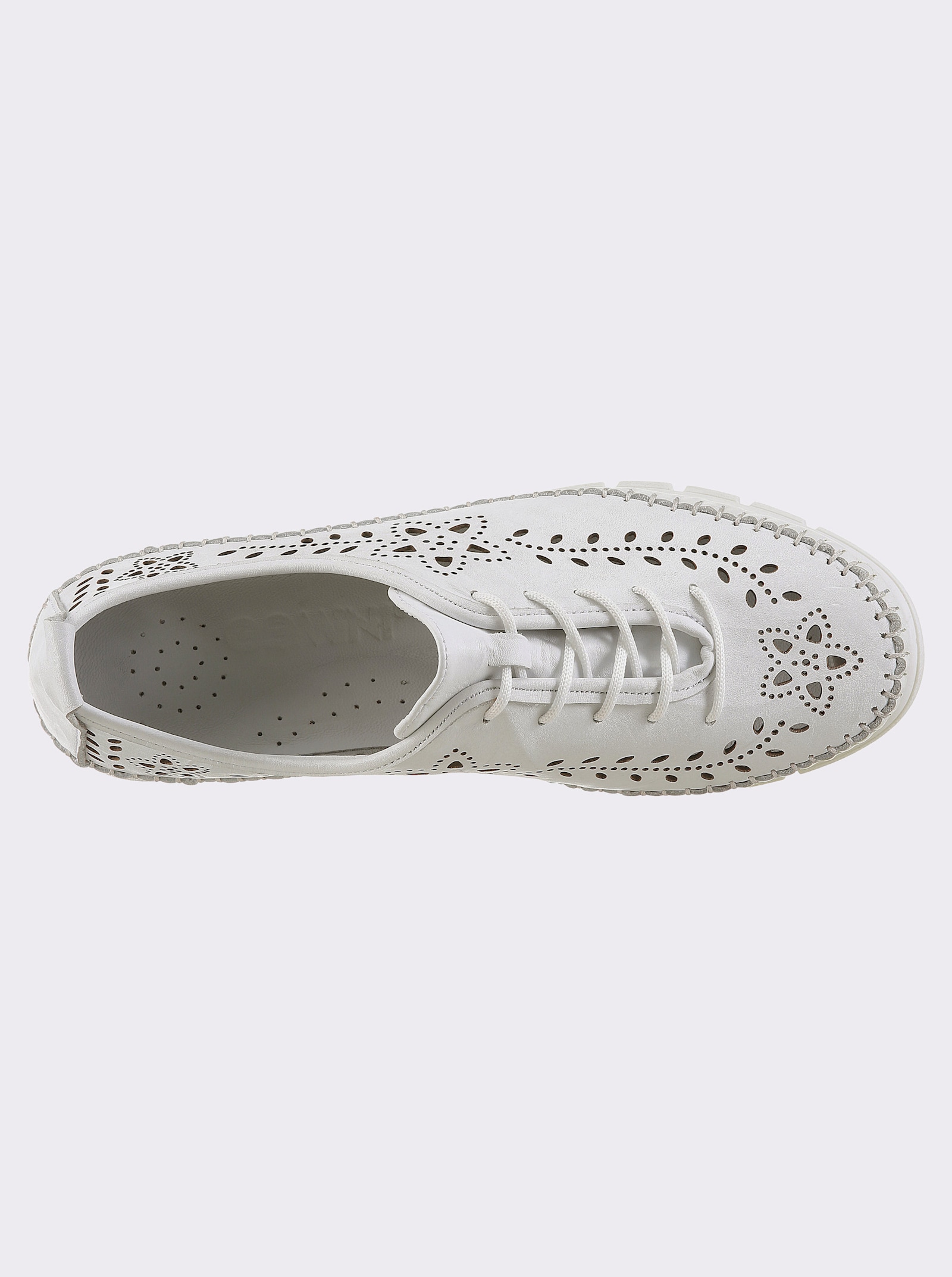 Gemini Schnürschuh mit Perforation - weiß
