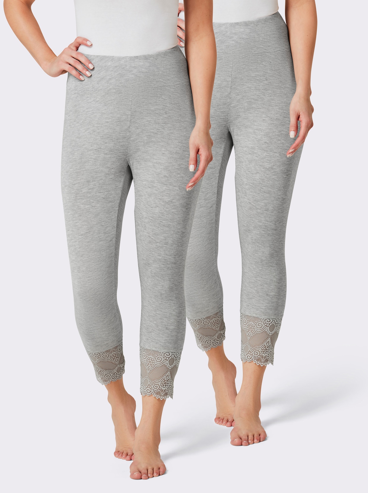wäschepur Caprileggings - grau-meliert