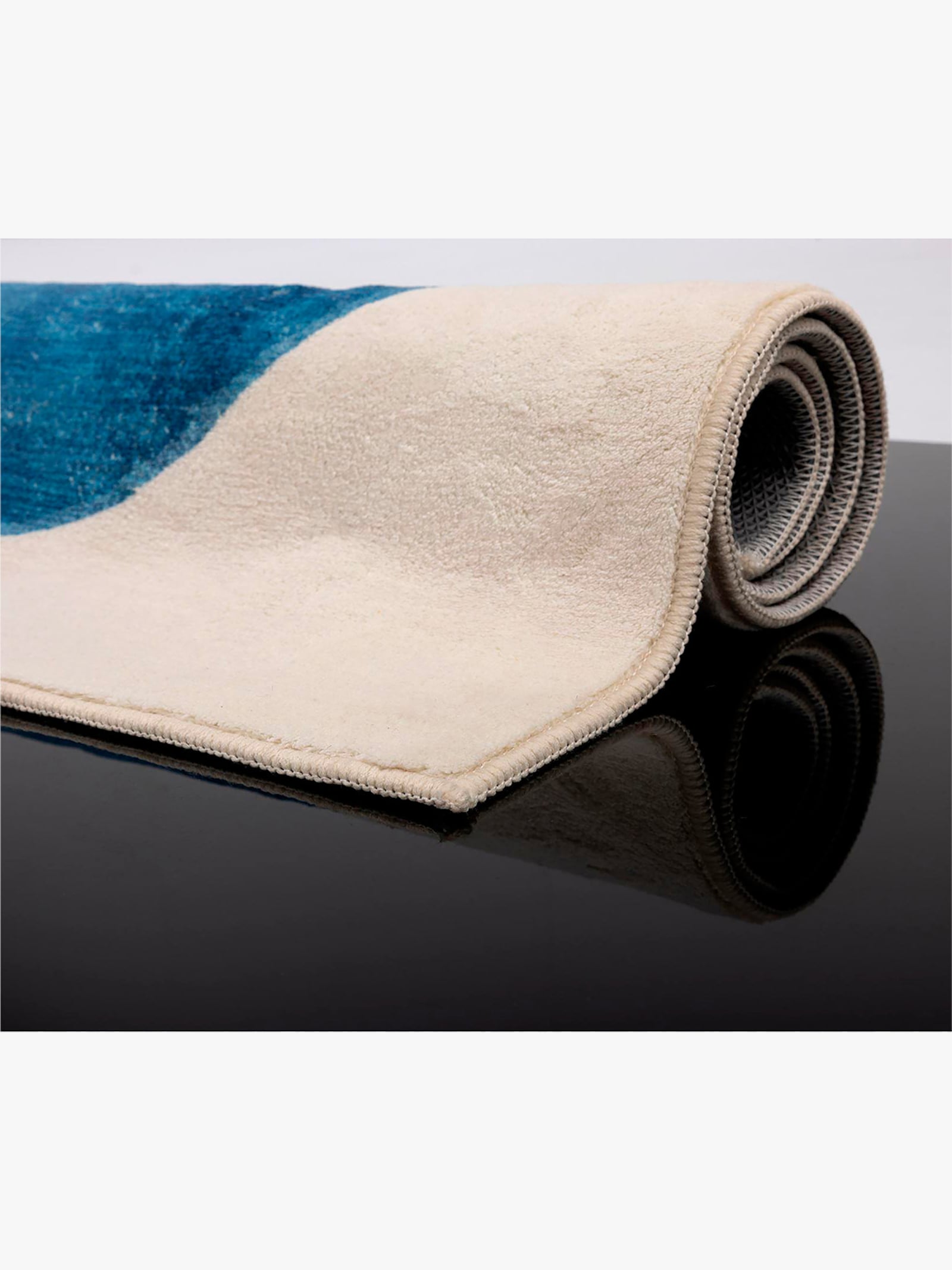 Theko Badematte - natur-blau