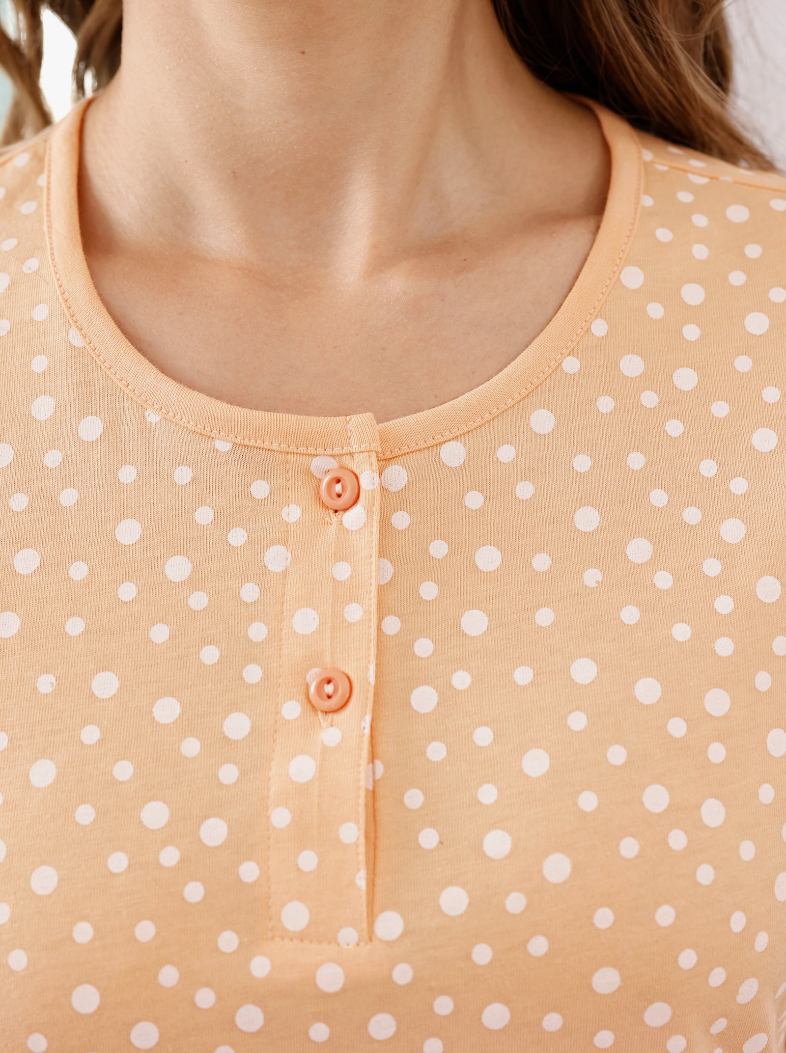 Shorty mit Punkte-Dessin - apricot-ecru