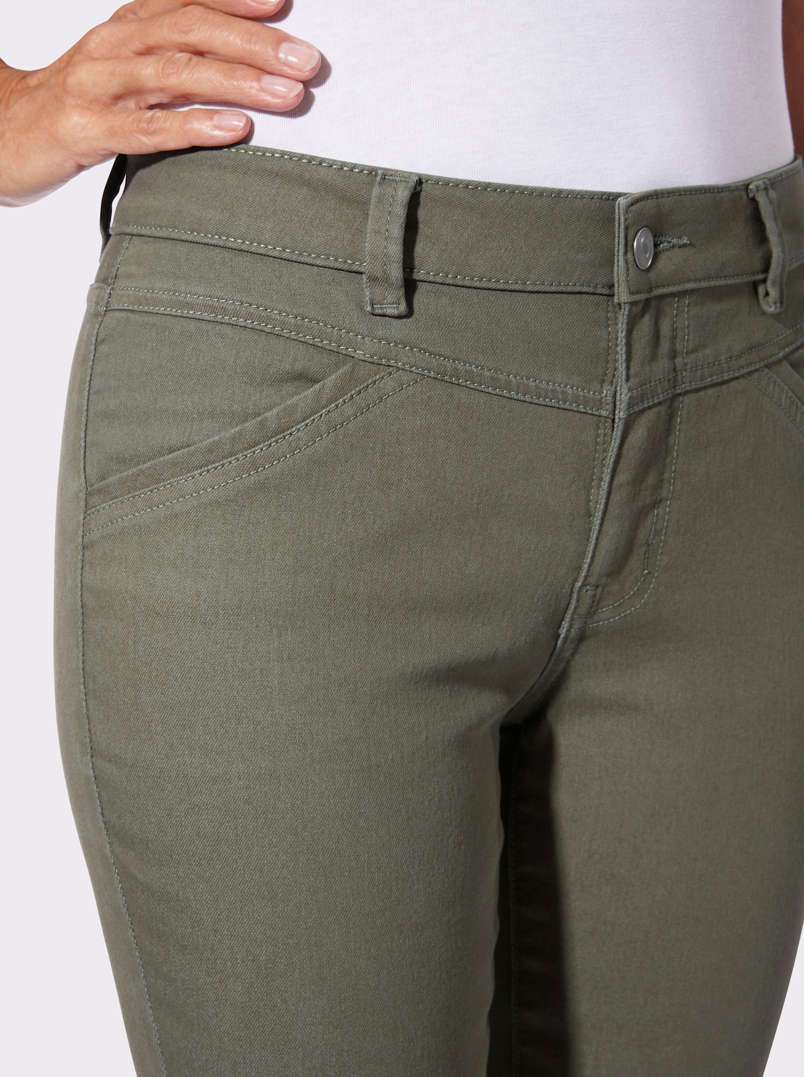 7/8-Jeans in Stretch-Qualität - khaki