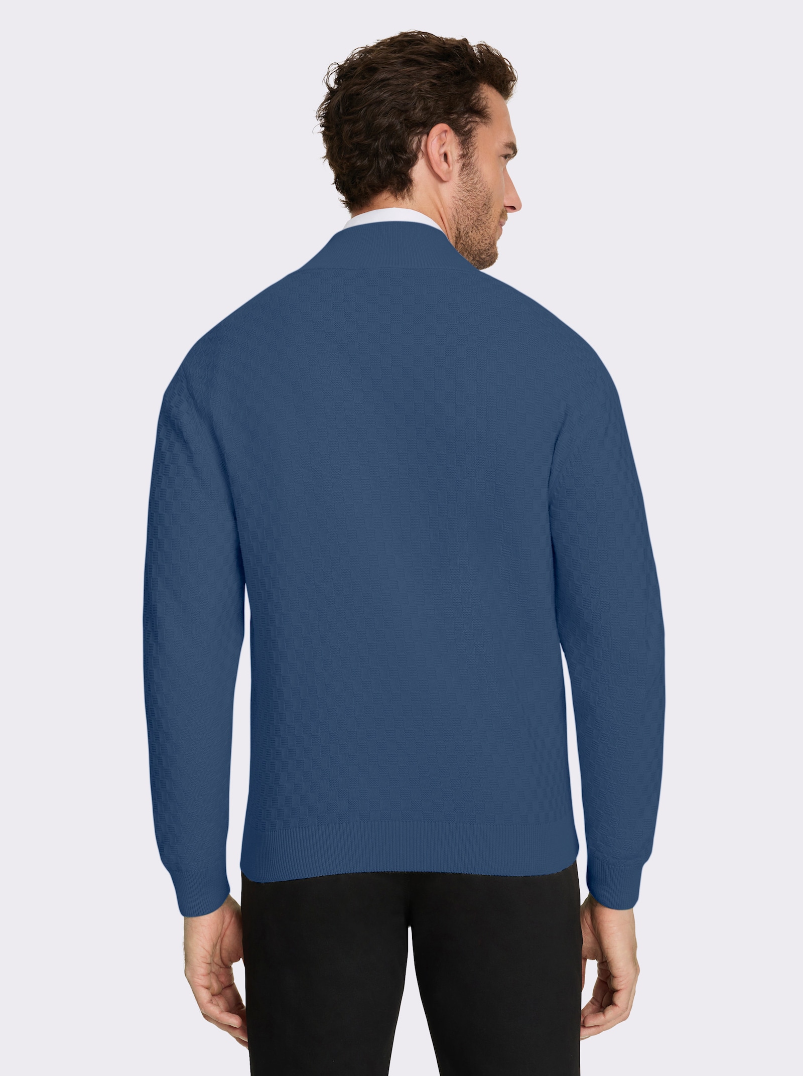 Marco Donati Strickjacke mit verdecktem Reißverschluss - jeansblau