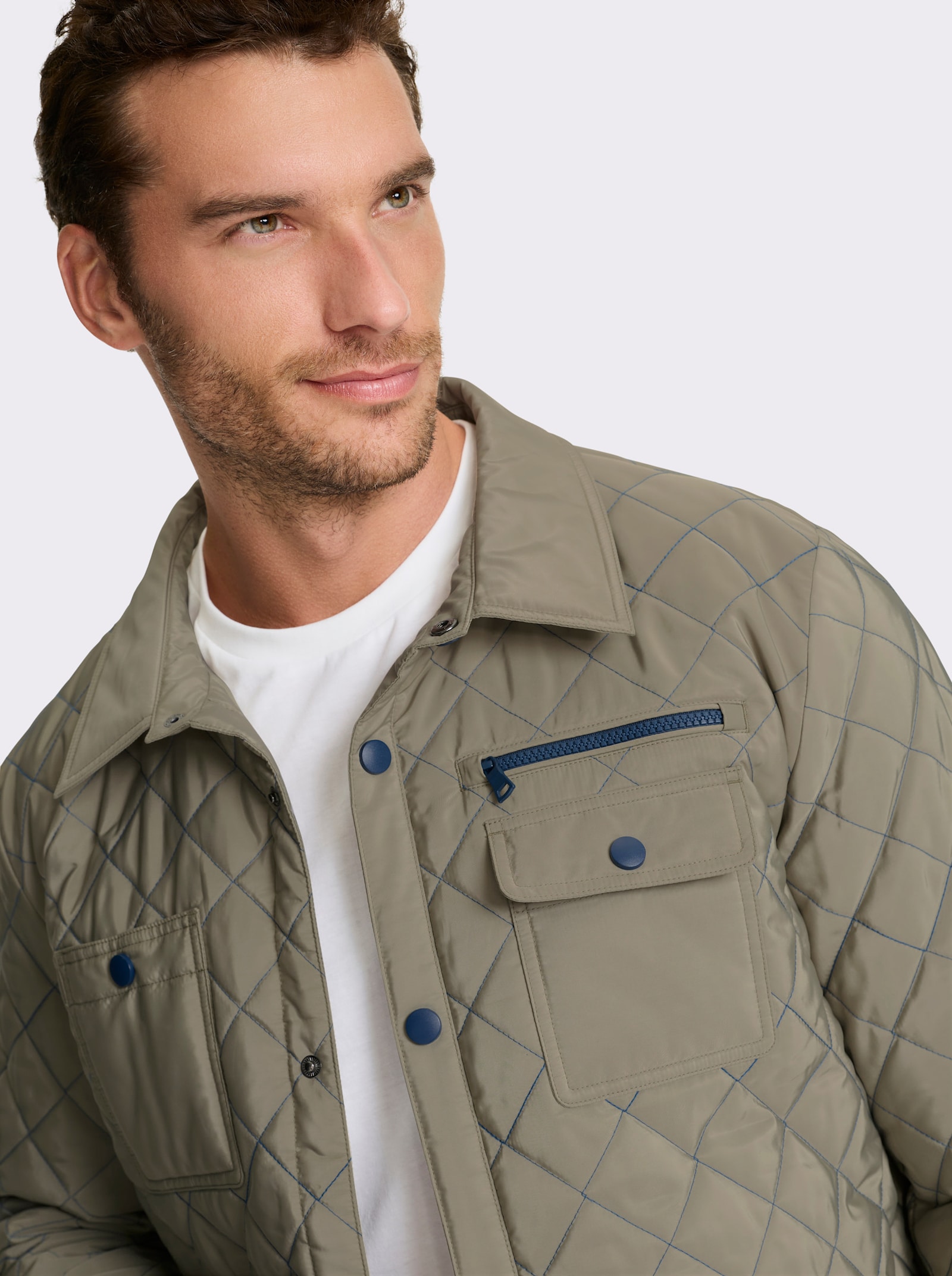 Marco Donati Steppjacke mit insgesamt 8 Taschen - schlamm