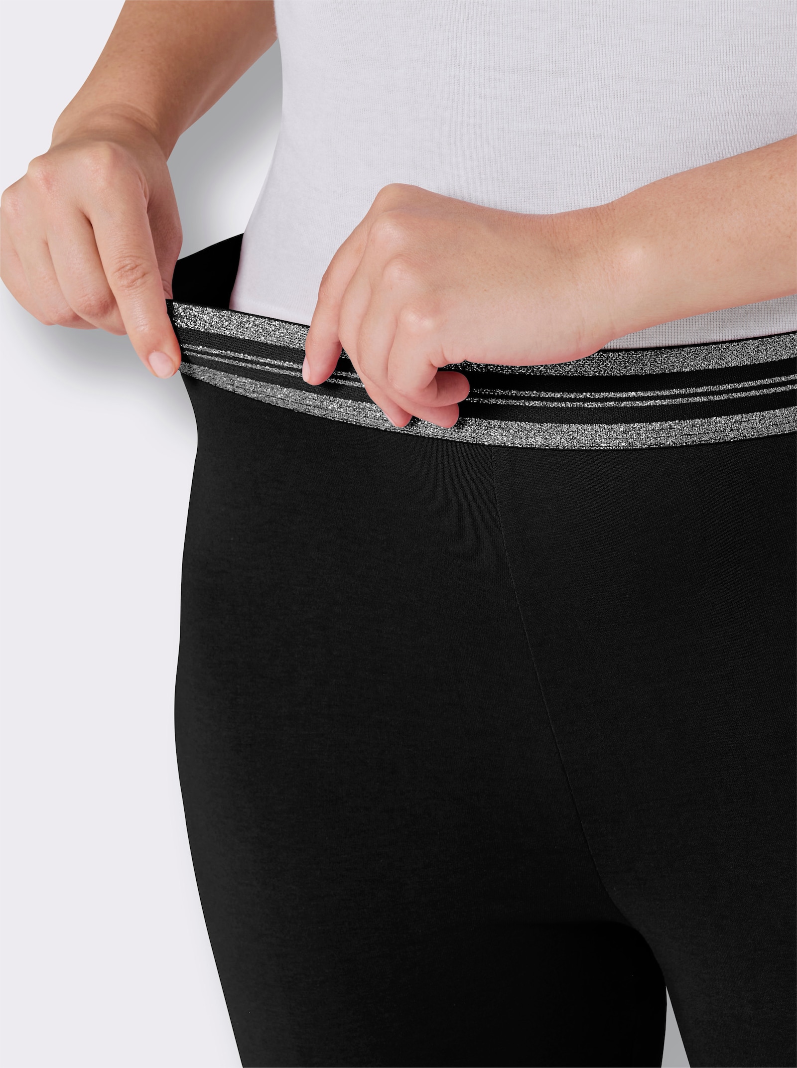 feel good Jogginghose mit Glanzgarn - schwarz