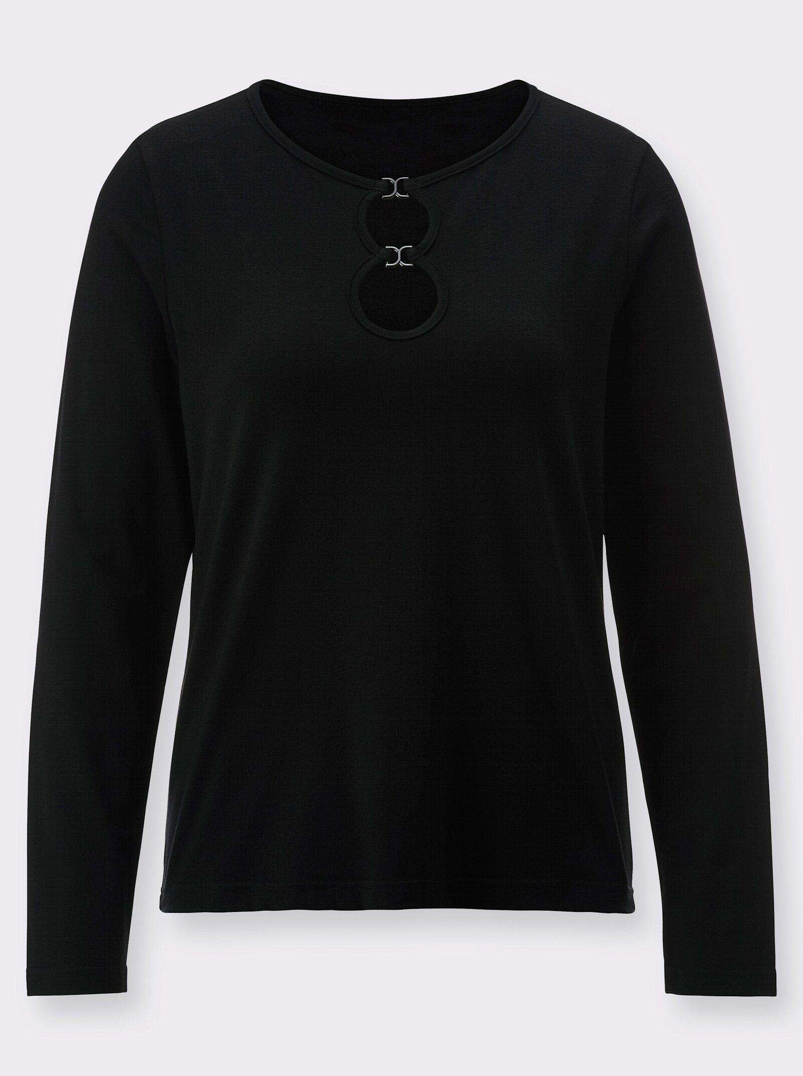 Langarmshirt mit Cut-outs - schwarz