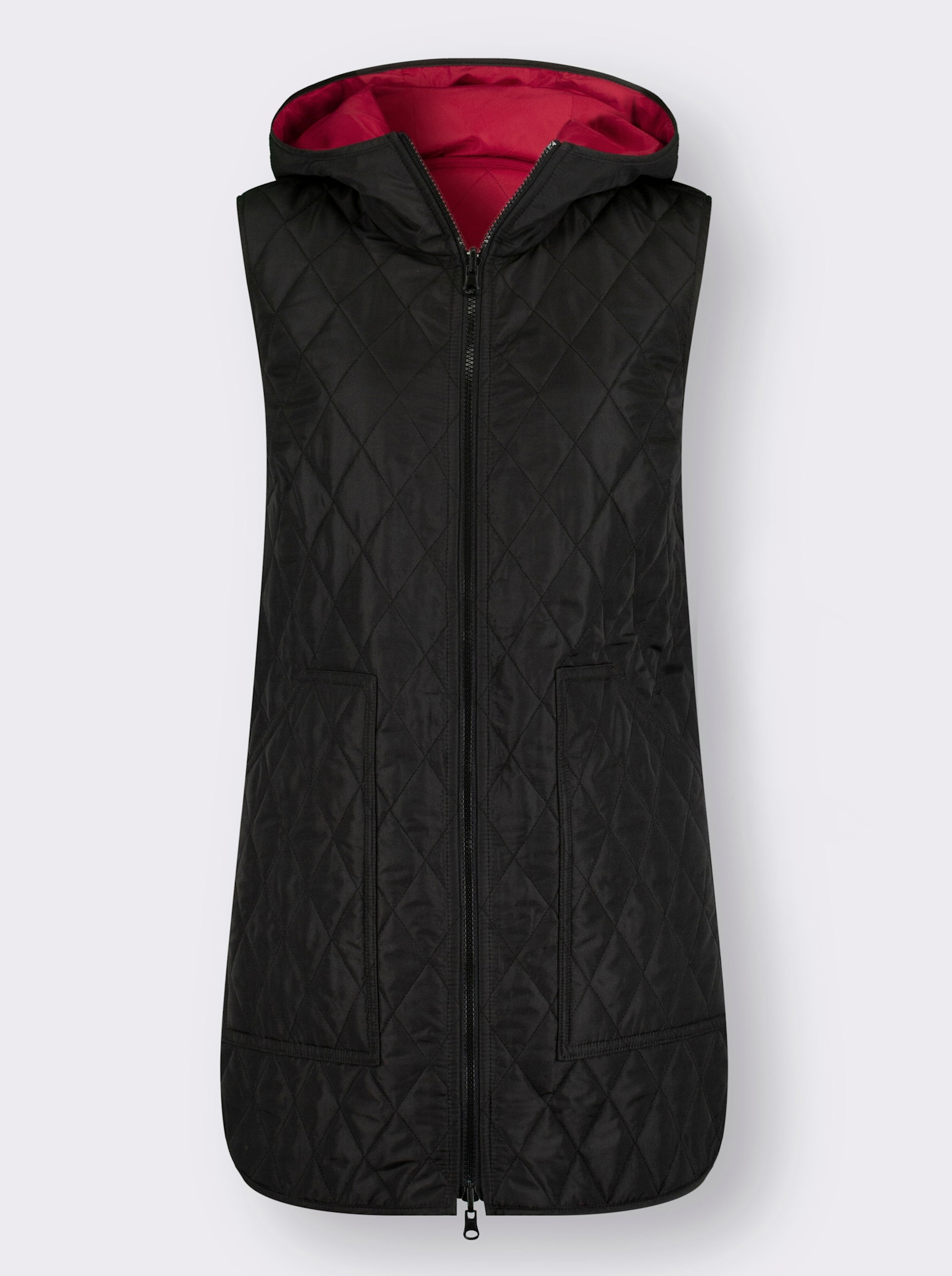 Omkeerbaar bodywarmer - rood/zwart
