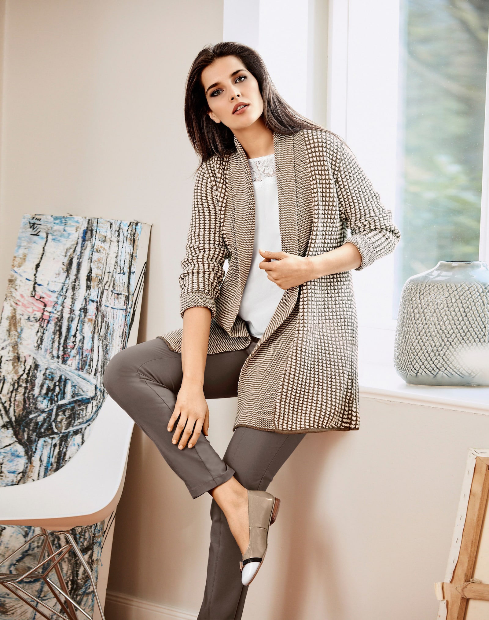 heine Pantalon skinny avec effet push-up - taupe