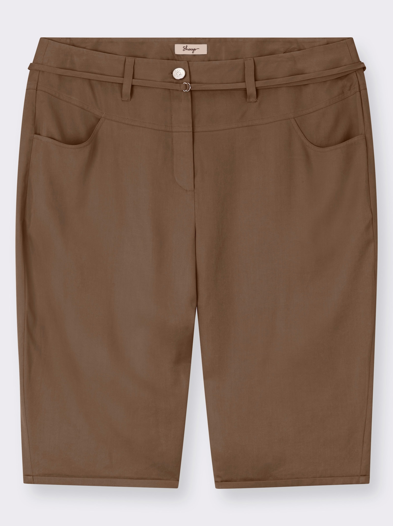 sheego Bermuda avec cuisses larges - marron