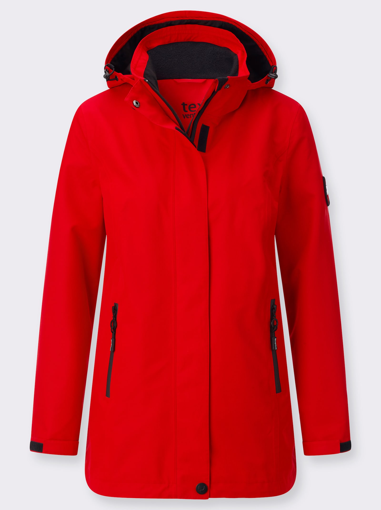 Funktionsjacke mit Reissverschluss-Taschen - rot