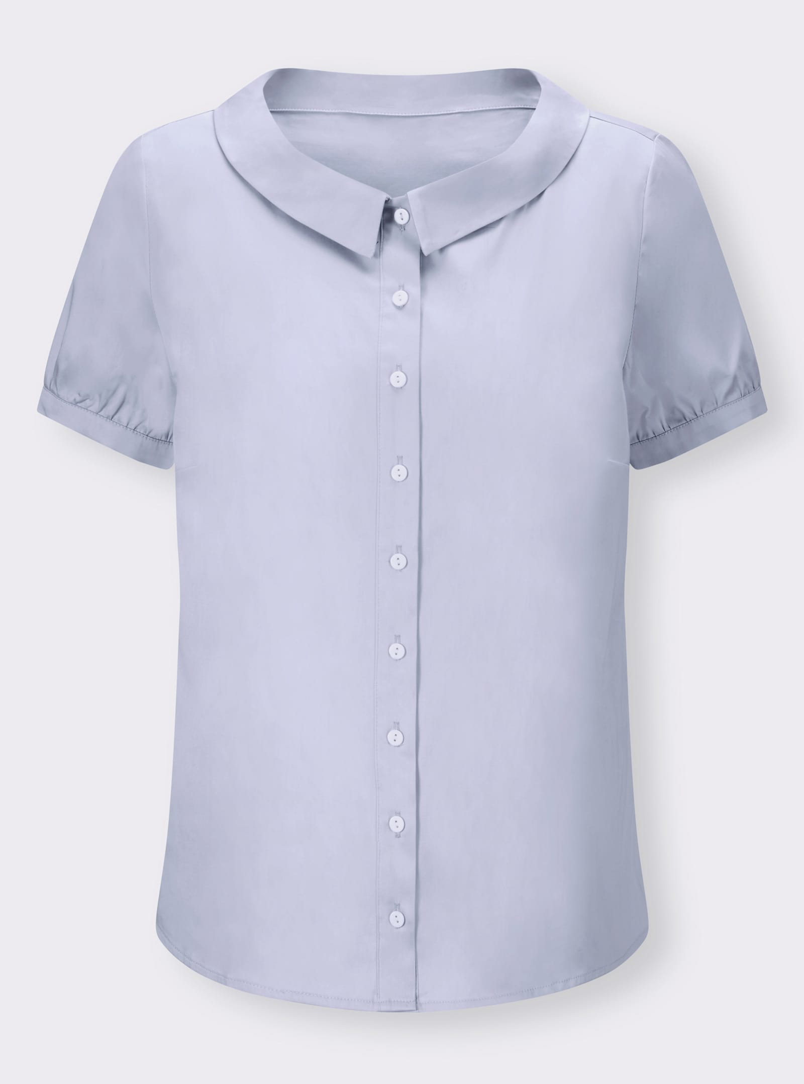 heine Kurzarmbluse in Satin-Optik - eisblau