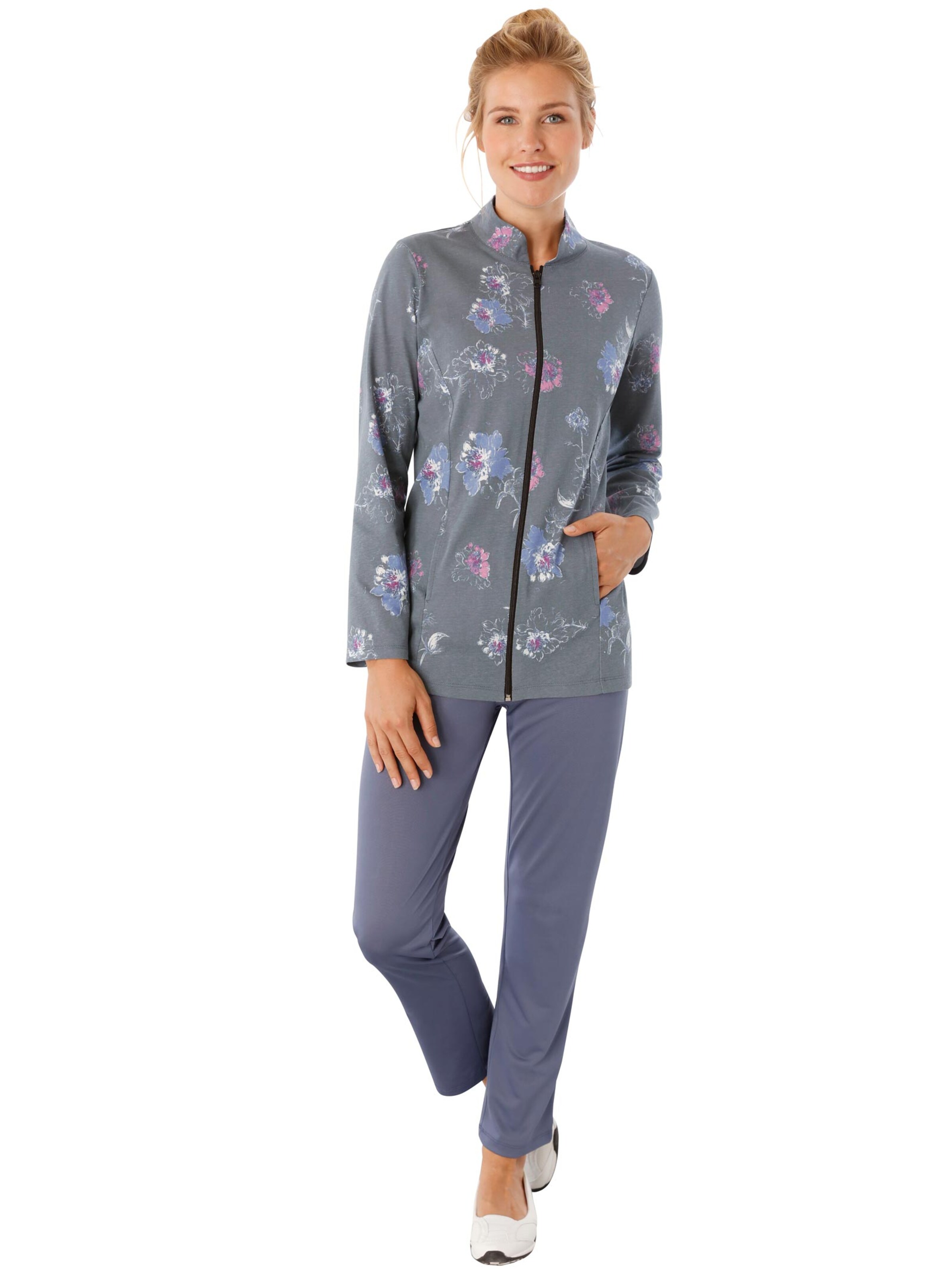 Freizeitjacke - grau-bedruckt