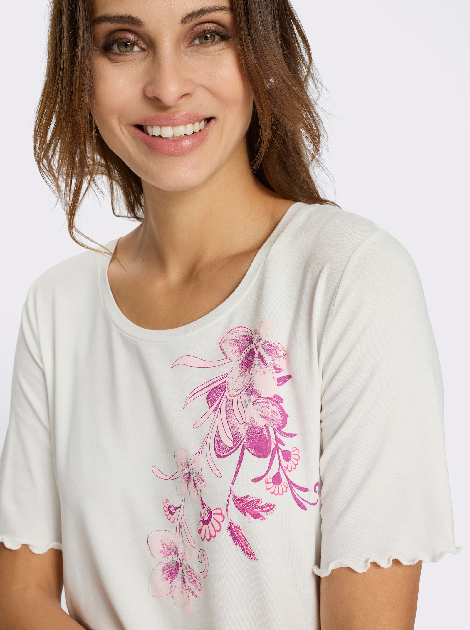 Rundhalsshirt - ecru