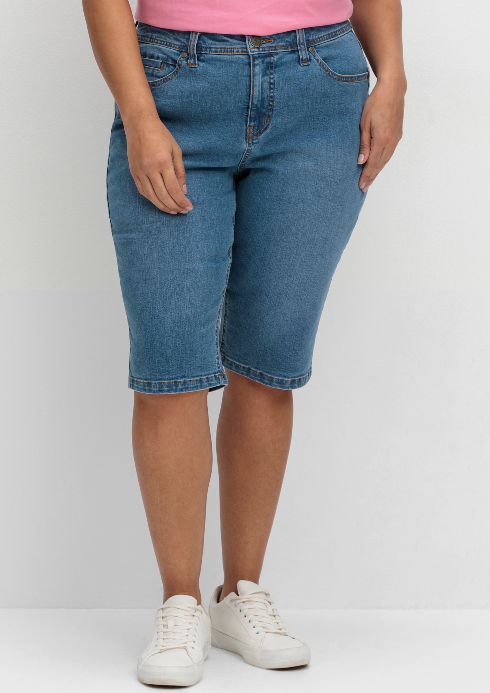 sheego Jeansbermudas in Curvy-Schnitt PIA - blue denim