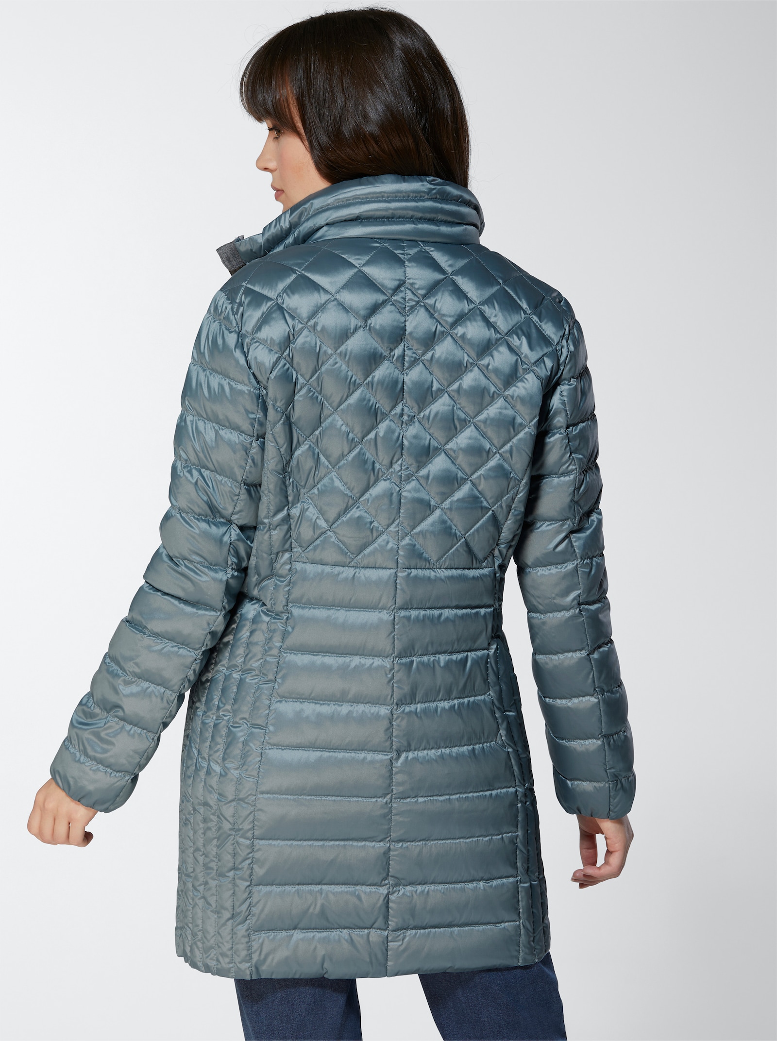 CREATION L PREMIUM Veste en duvet légère en mélange de motifs matelassés - turquoise foncé