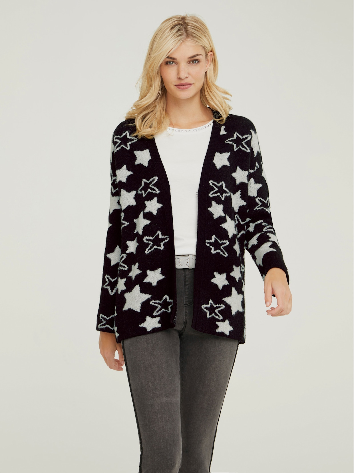 heine Strickjacke - schwarz-offwhite