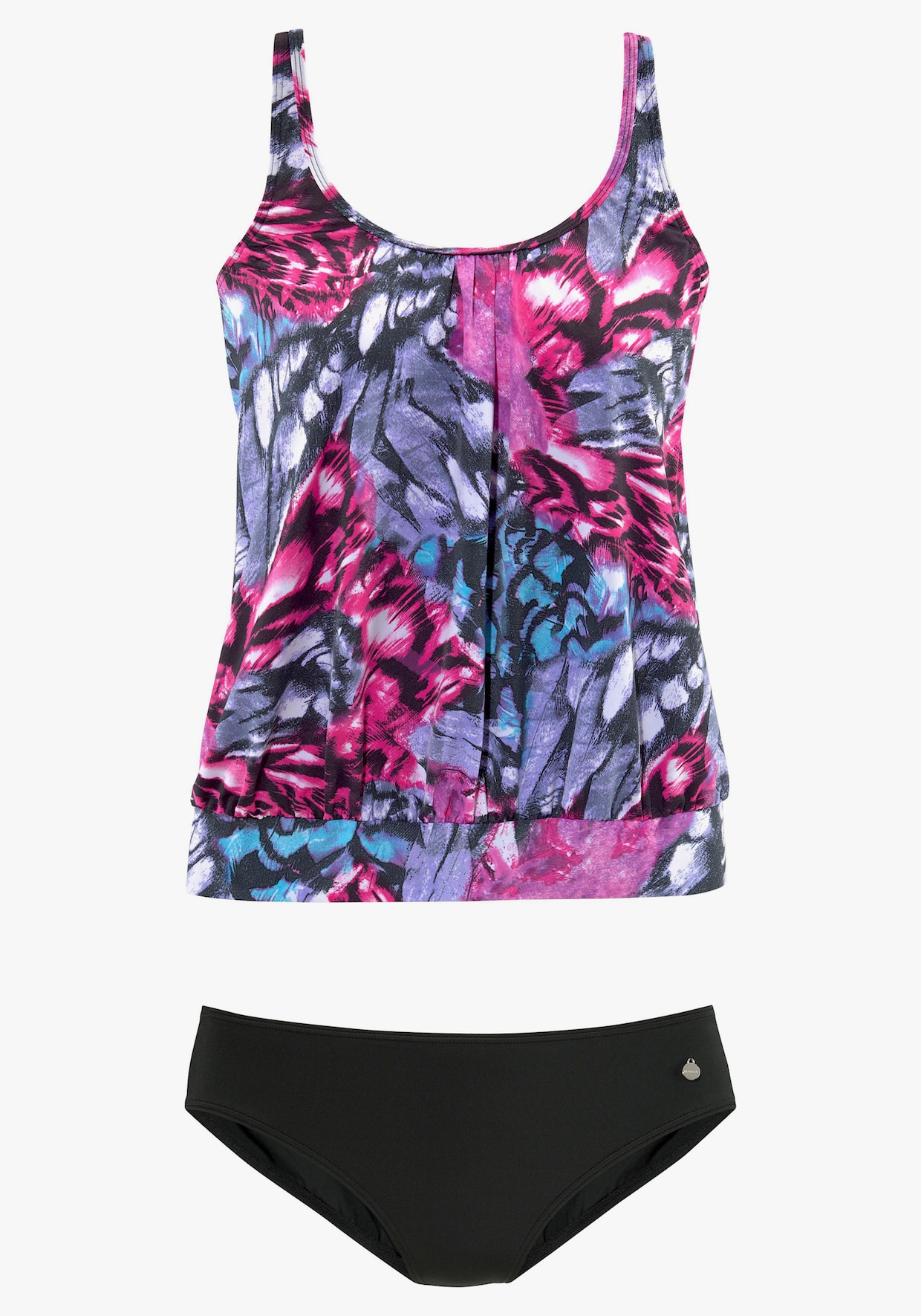 LASCANA Tankini ample - noir-fuchsia