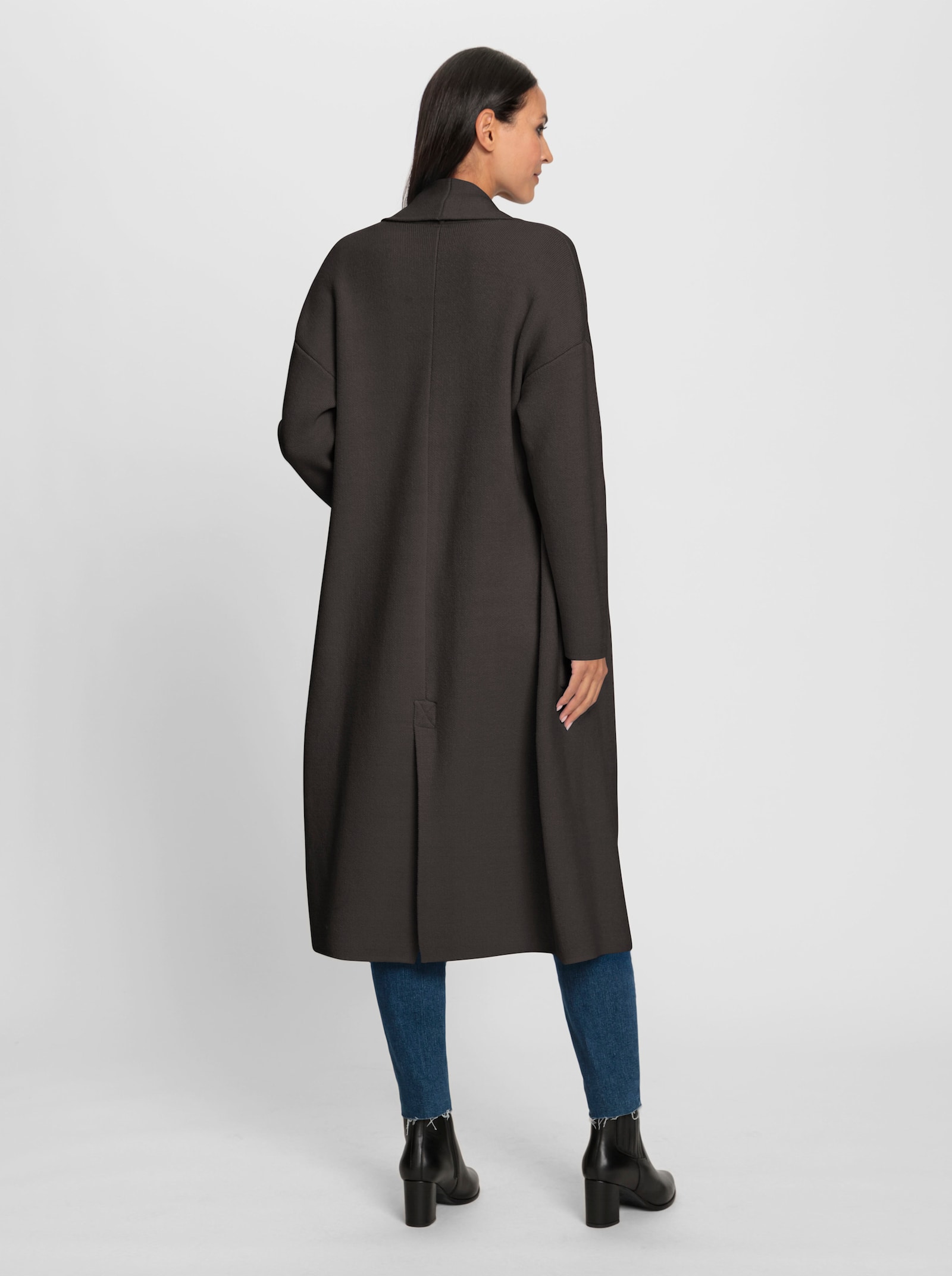 heine Strickmantel mit Schalkragen - graphit