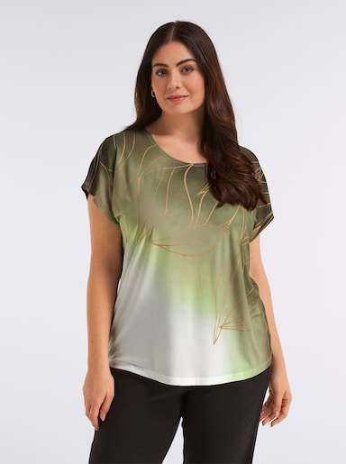 Print-Shirt mit Foliendruck - schilf-schwarz-bedruckt